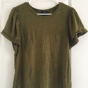 J Crew Flutter Sleeve Top